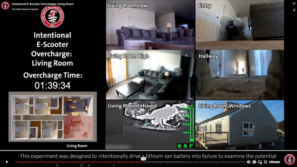 UL´s Fire Safety Research Institute makes full scale test overcharging